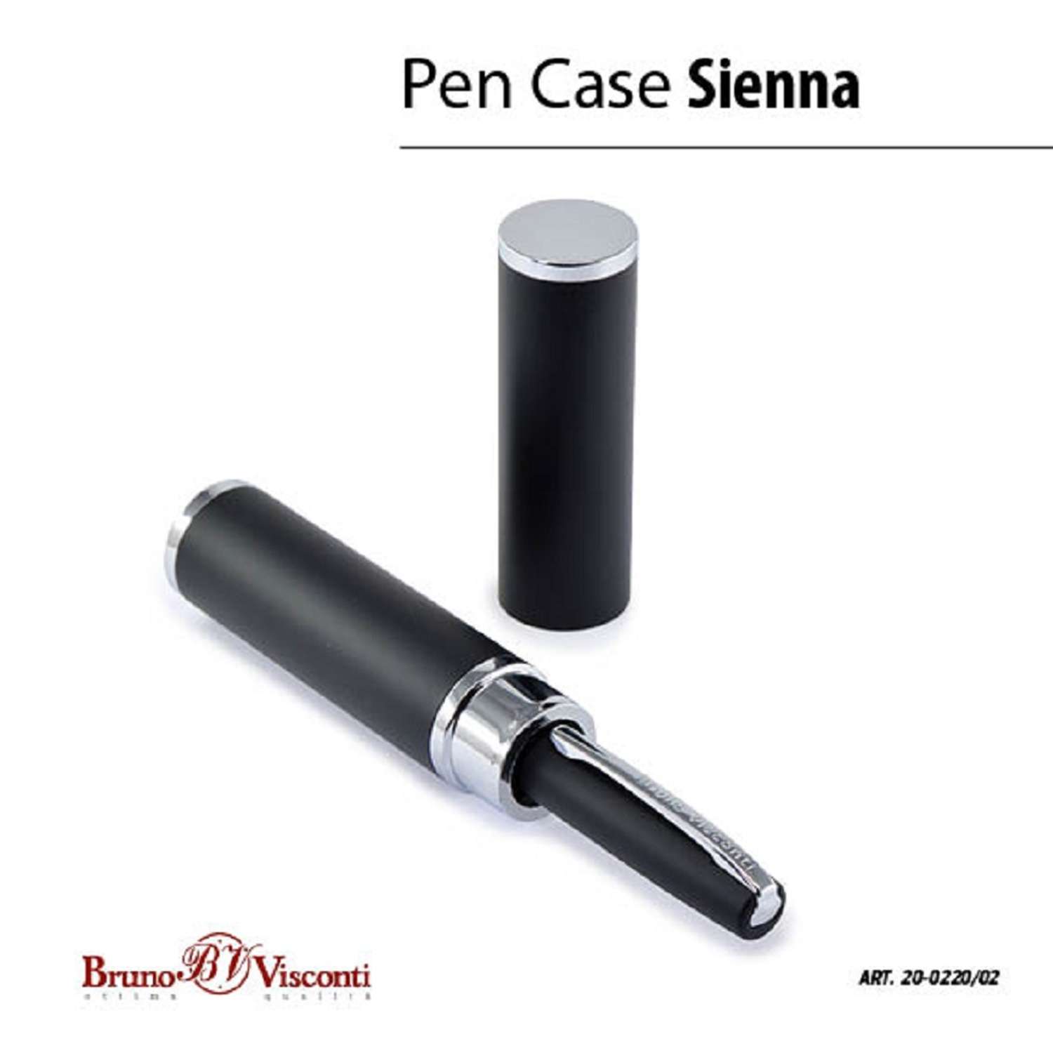 Ручка шариковая Bruno Visconti автоматическая 1 мм синяя в чёрном круглом тубусе sienna - фото 4
