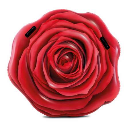 Матрас надувной Intex для плавания роза с ручками 137х132см
