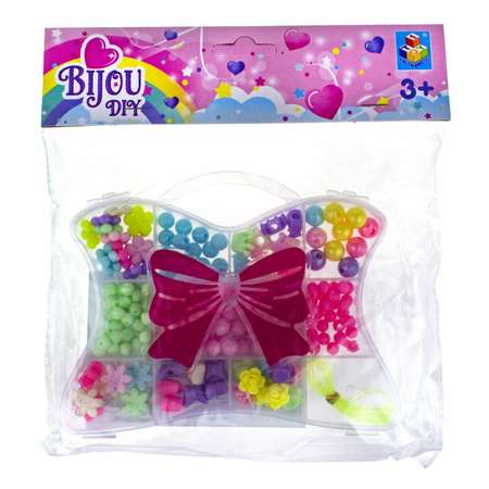 Набор бусин 1TOY Bijou DIY для создания украшения браслетов бус брелоков и поделок для девочек 190 шт