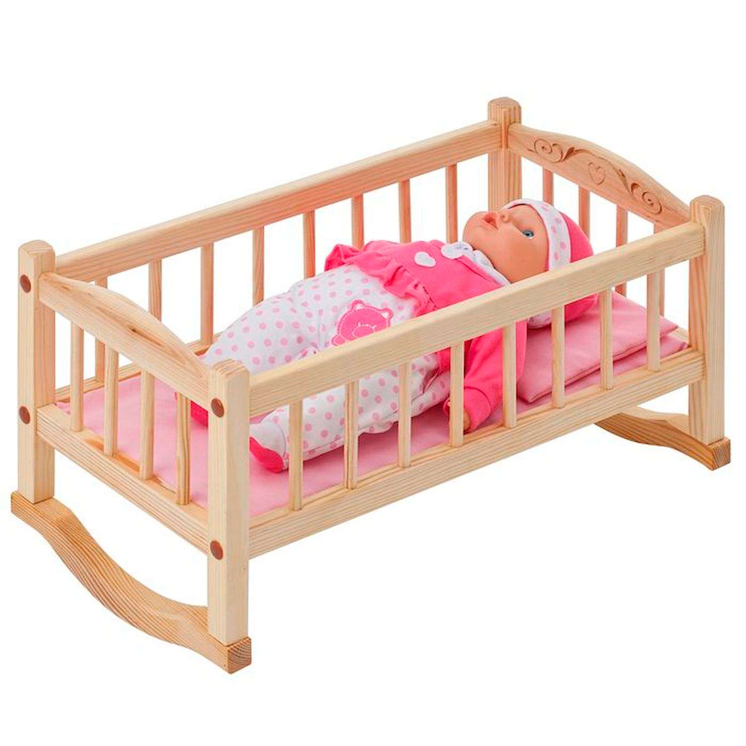 Кроватка-люлька Paremo для куклы Розовый PFD116-02 PFD116-02 - фото 2