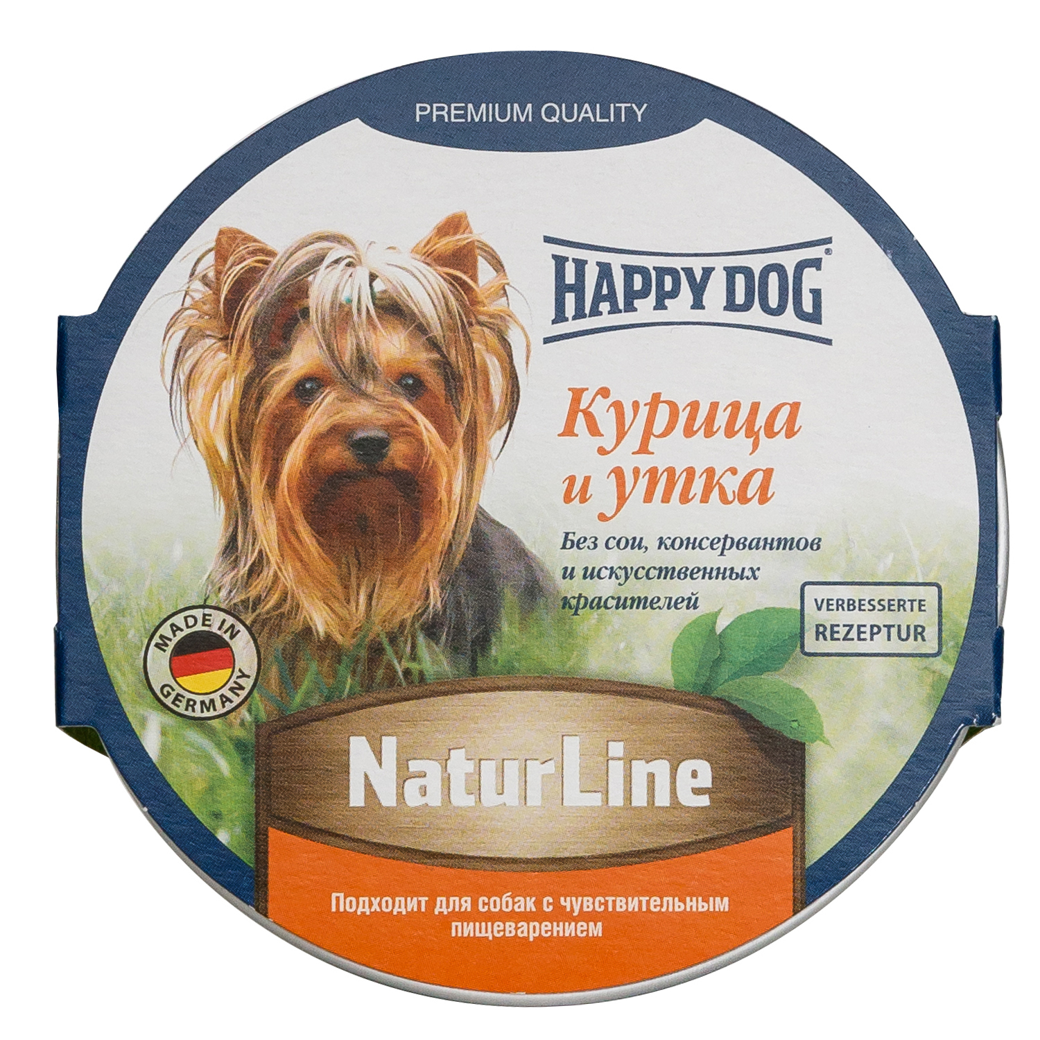 Влажный корм для собак Happy Dog 0.085 кг утка, курица (полнорационный) - фото 1