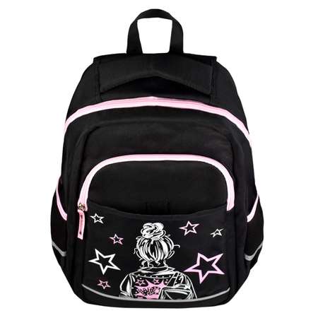 Рюкзак Феникс черный Девочка с рюкзаком 29х43х14.5 см