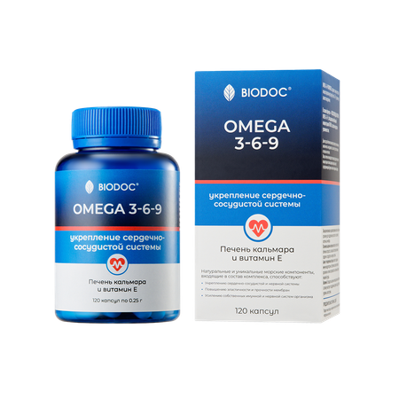 Пищевая добавка BIODOC OMEGA 3-6-9 120 капсул по 0.25 г