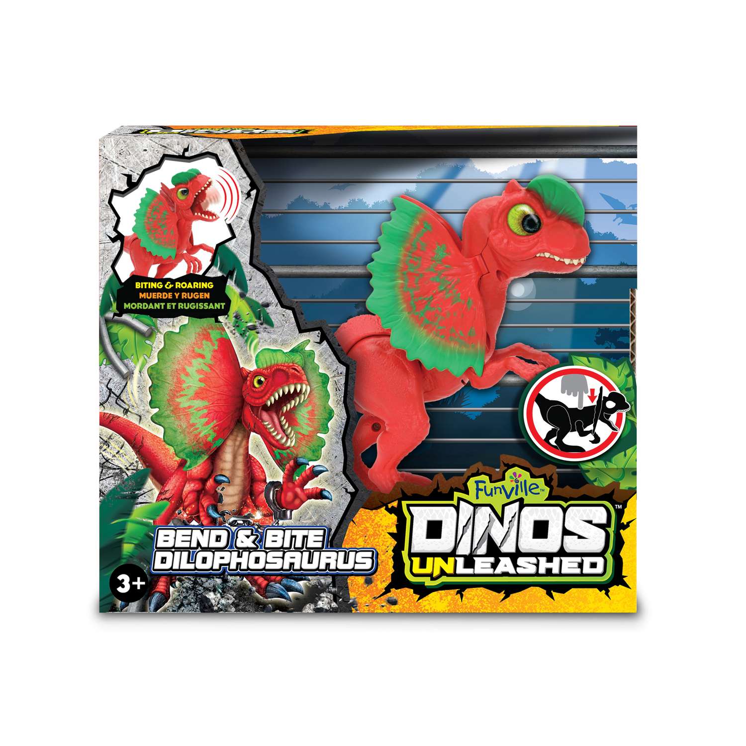 Фигурка динозавра Dinos Unleashed Дилофозавр со звуковыми эффектами - фото 1