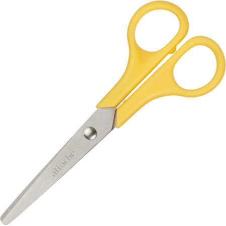 Ножницы Attache 130 мм с пластиковыми ручками цвет желтый 5 шт
