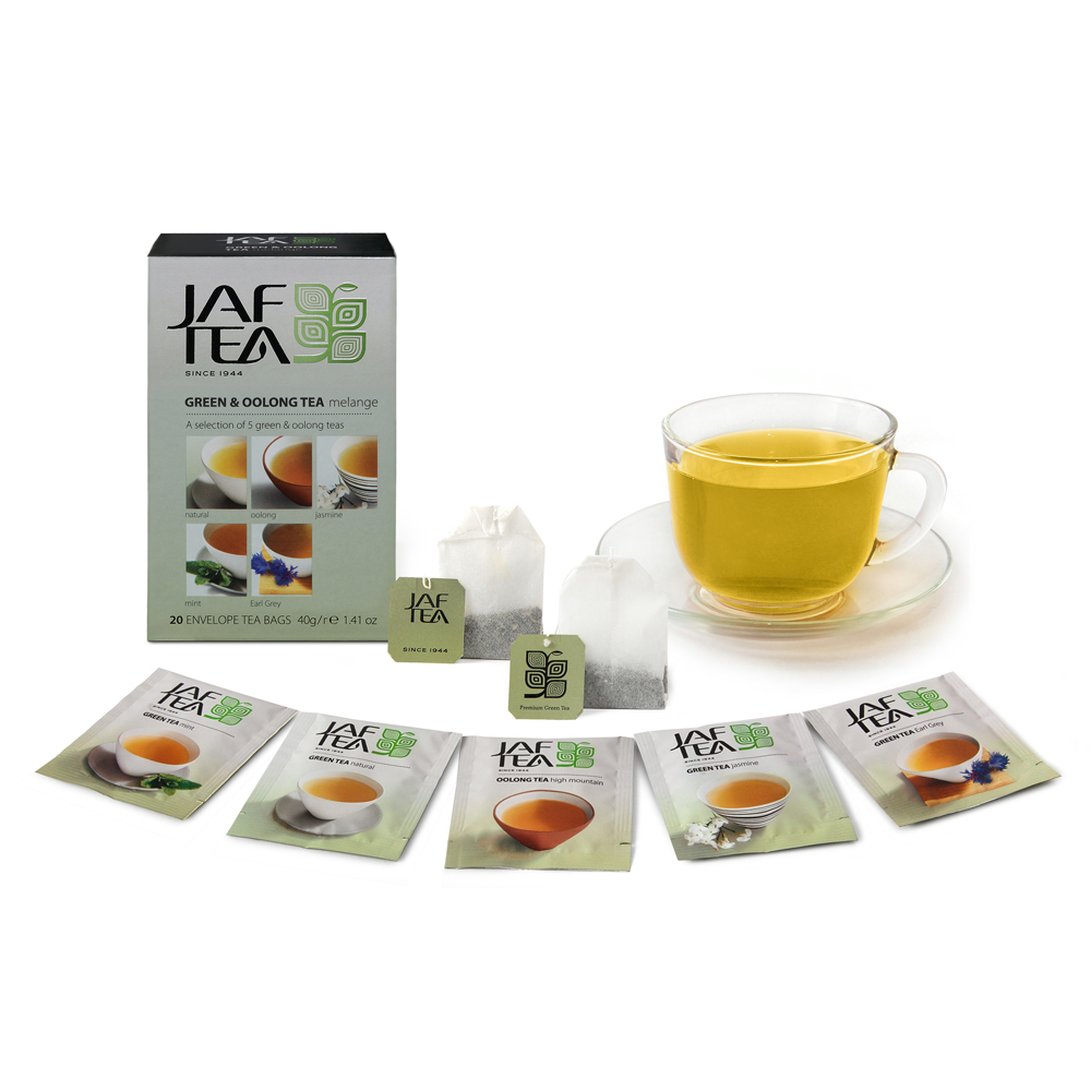 Чай зелёный JAF TEA Oolong melange 20 пак. в конвертиках Ассорти 5 видов - фото 2