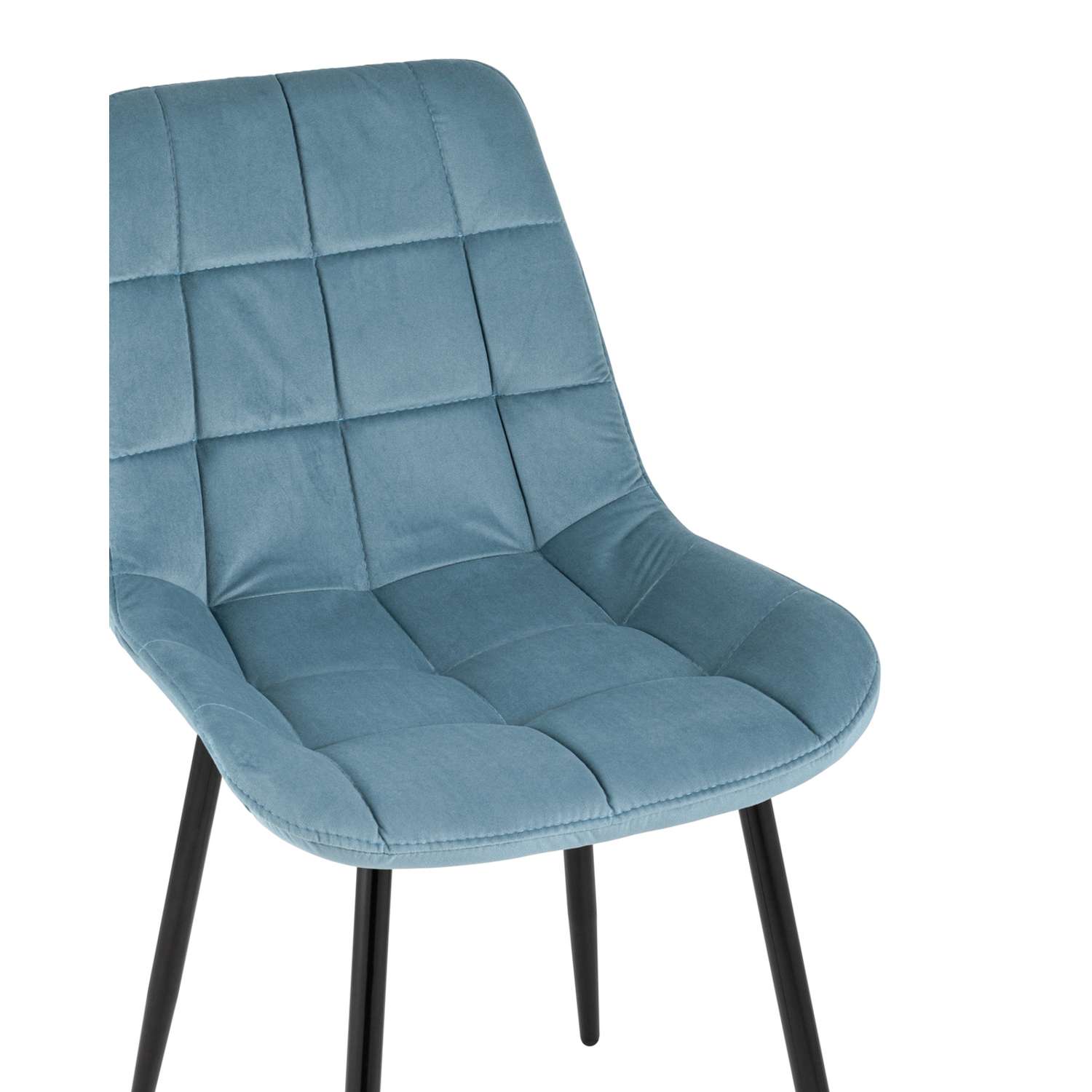 Комплект стульев Stool Group для кухни 4 шт Флекс велюр пыльно-голубой - фото 8