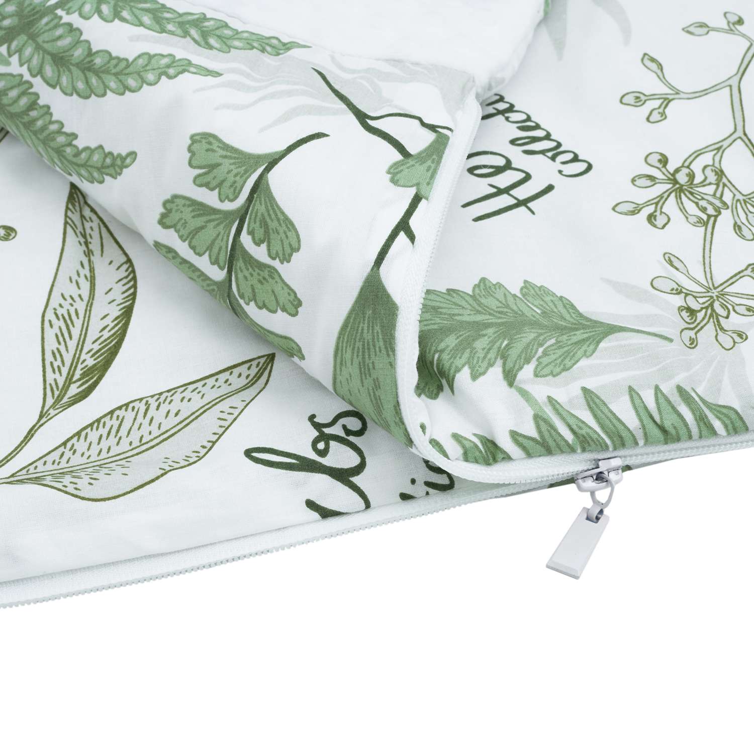 Одеяло-спальный мешок Amarobaby Mild Design Edition Зеленые листья Белый-Зеленый - фото 4