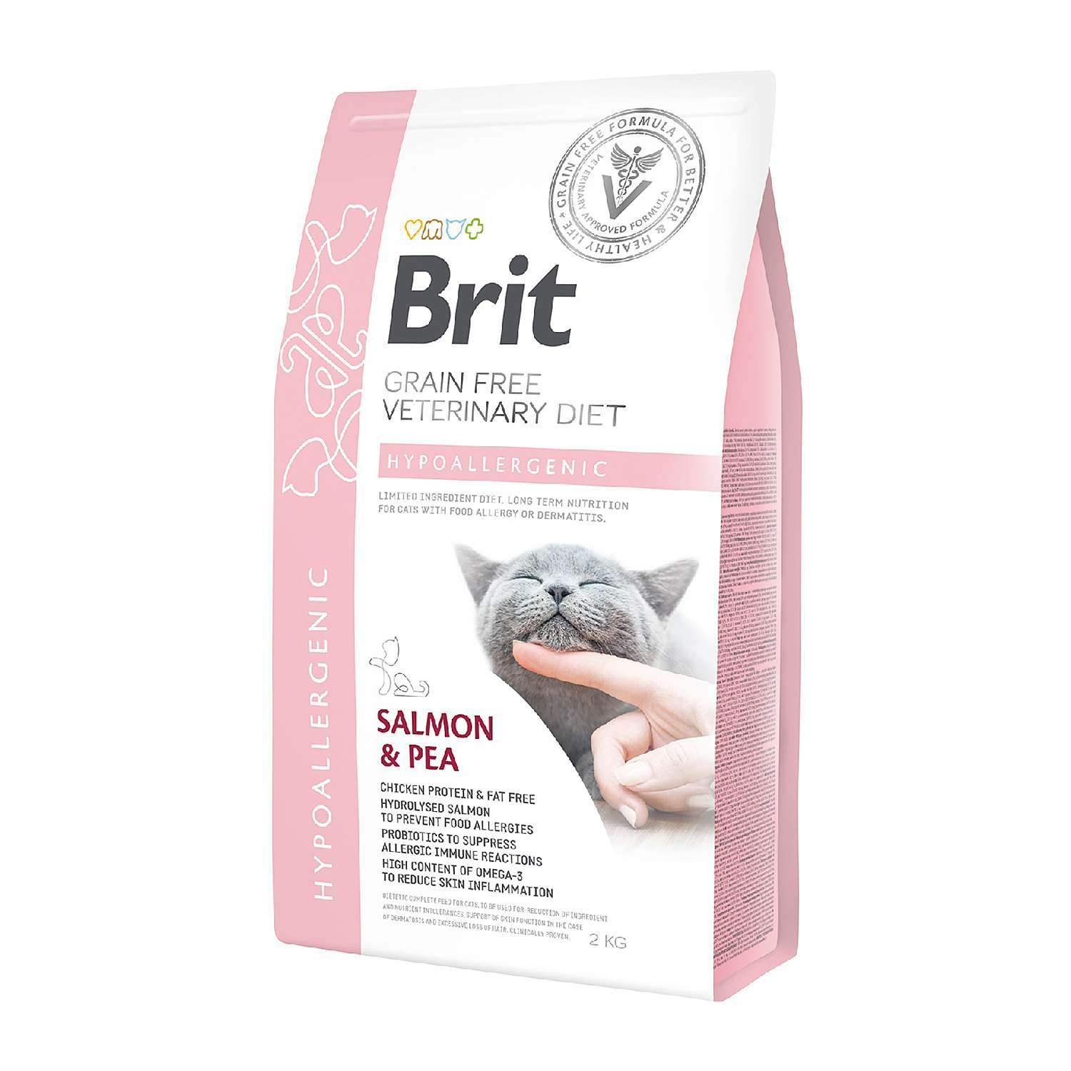 Корм для кошек Brit 2кг Veterinary Diet Hypoallergenic беззерновой лосось - фото 1