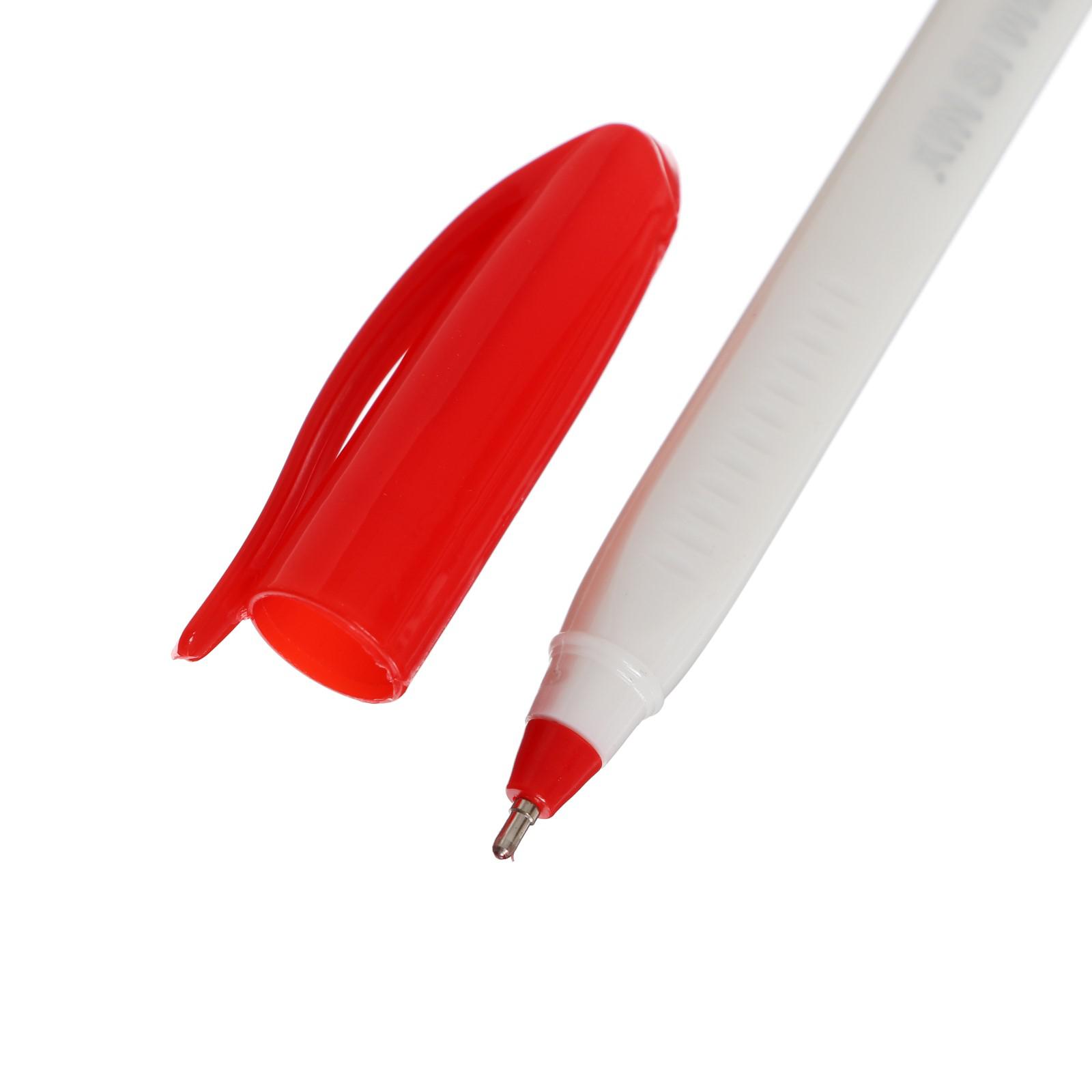 Ручка Sima-Land 1.0 мм корпус серый треугольный красный - фото 3