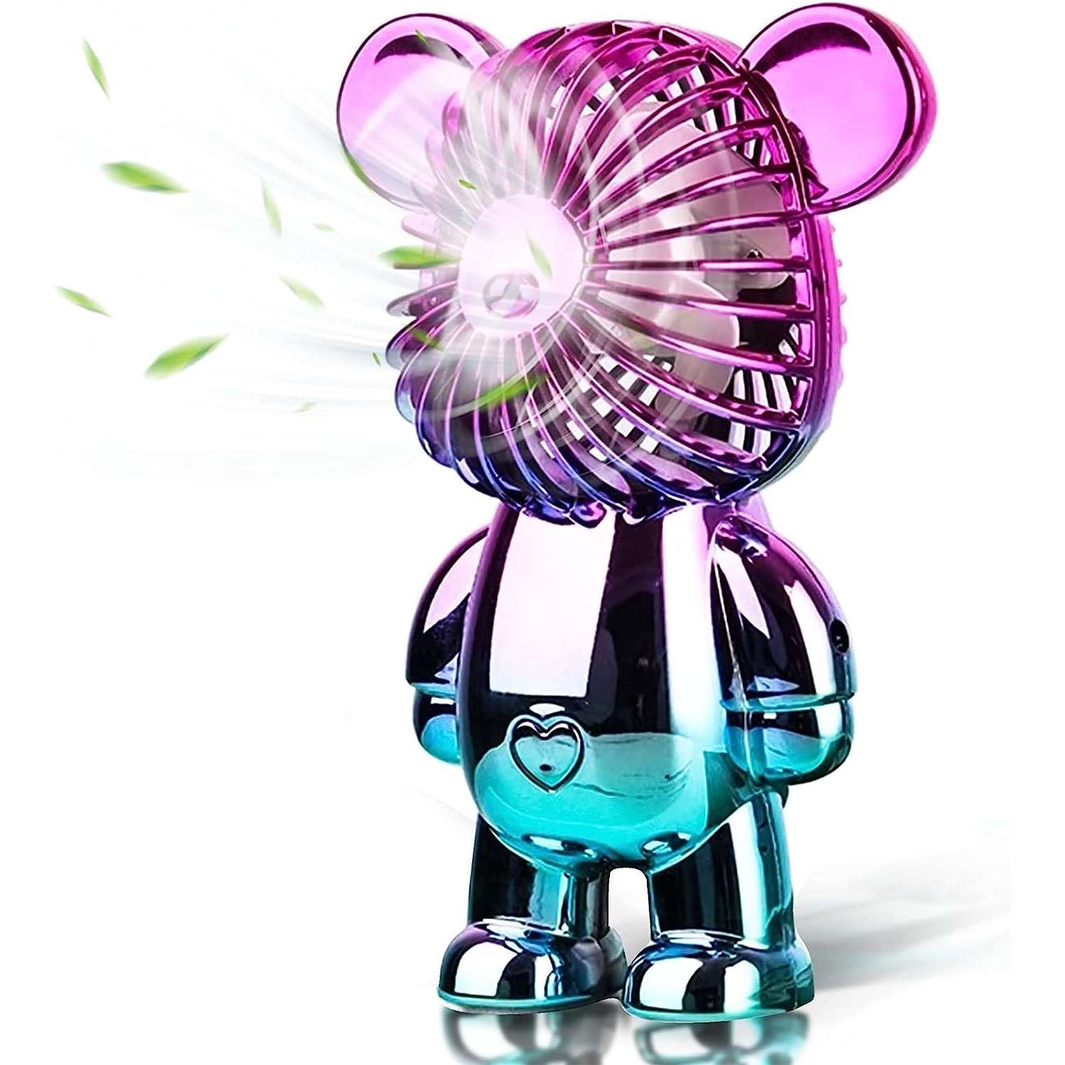 Вентилятор детский 4 лопасти CASTLELADY с USB зарядкой Мишка - фото 1