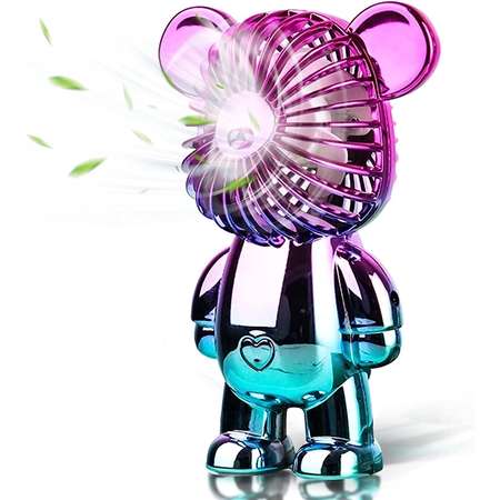 Вентилятор детский 4 лопасти CASTLELADY с USB зарядкой Мишка
