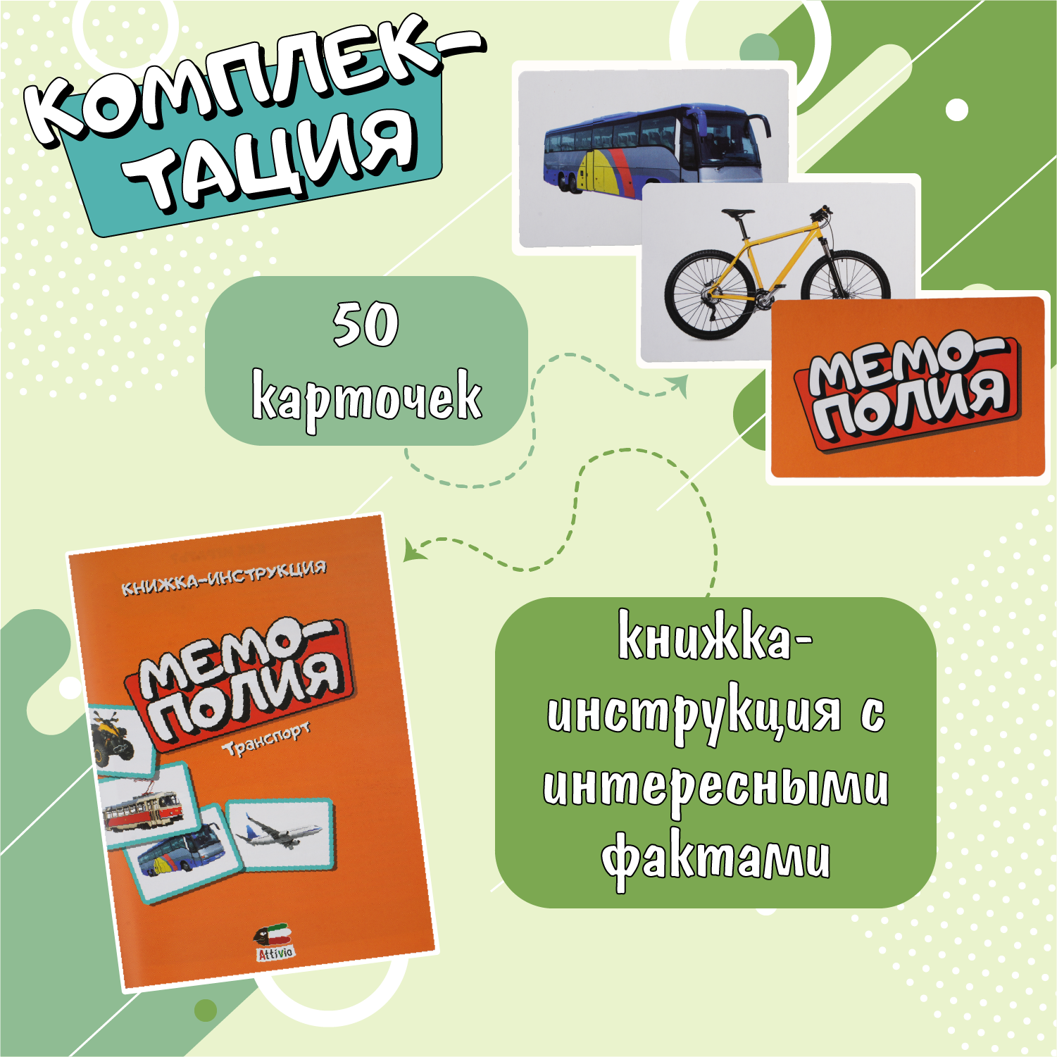 Игра Attivio Мемополия Транспорт 02167 купить по цене 299 ₽ в  интернет-магазине Детский мир