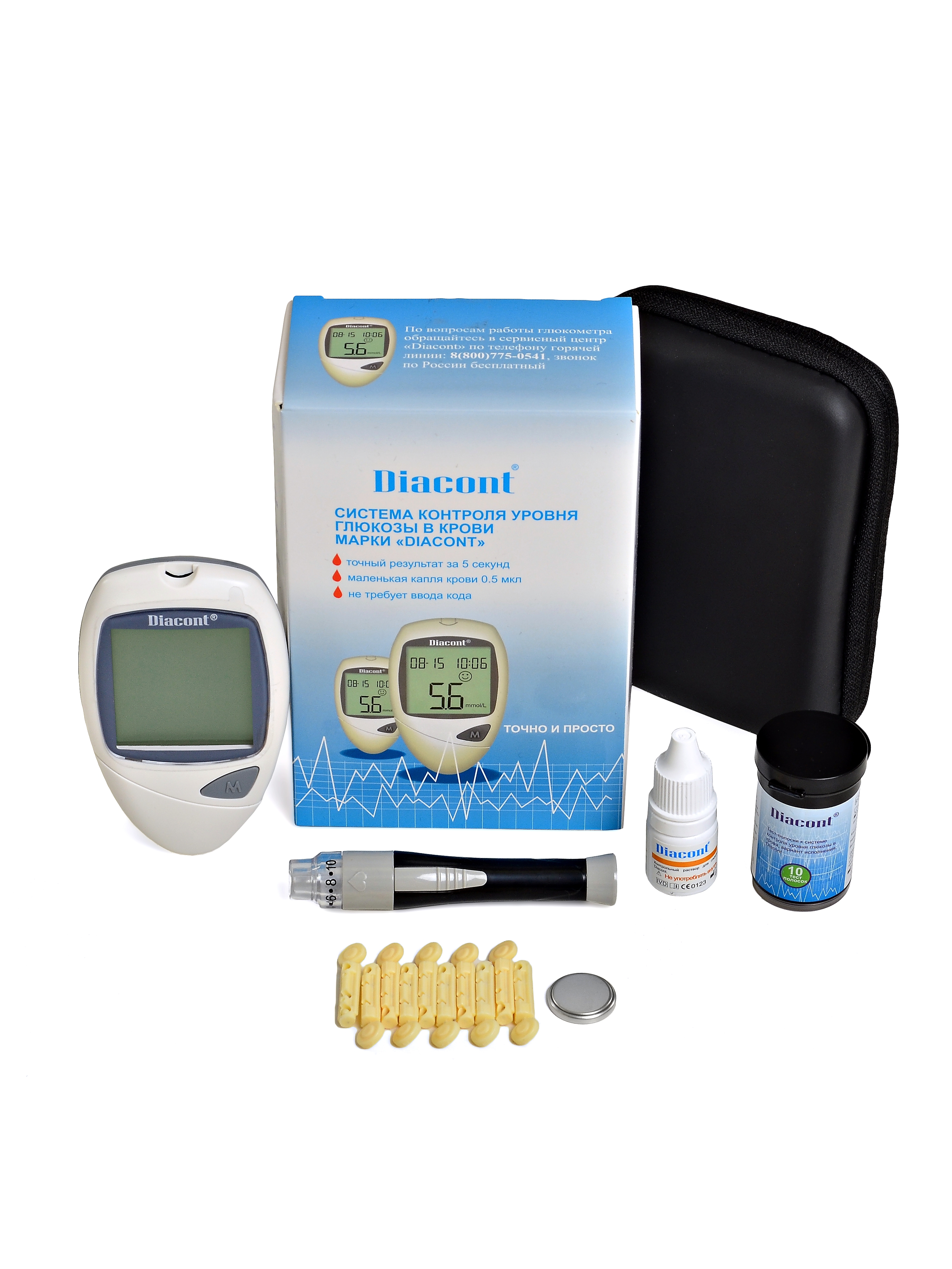 Глюкометр DIACONT Система контроля уровня глюкозы в крови - фото 2