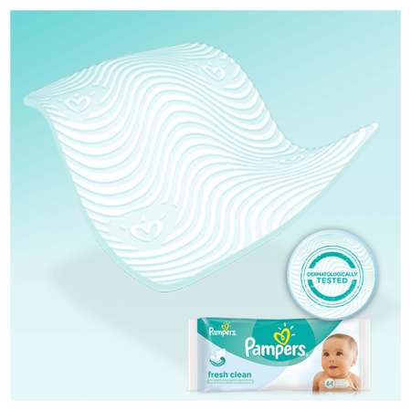 Салфетки Pampers Baby Fresh Clean, влажные сменный блок 128 шт.