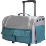 Рюкзак-тележка для животных ZDK Travel Comfort серая с зеленым