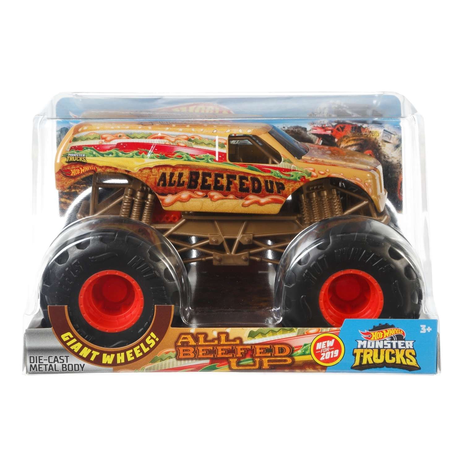 Машинка Hot Wheels Monster Trucks 1:24 Олл Бифид Апп GBV41 FYJ83 - фото 2