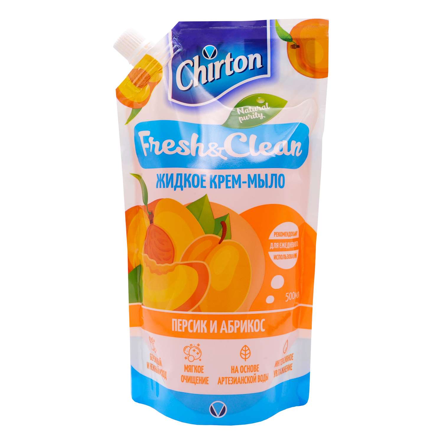 Жидкое крем-мыло Chirton Персик и абрикос 500 мл - фото 1