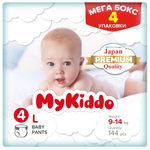 Подгузники-трусики MyKiddo Premium L 9-14 кг 4 упаковки по 36 шт
