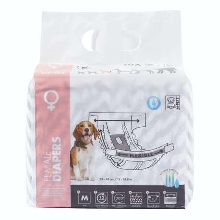 Подгузники для собак M-PETS M 28-48см 10шт