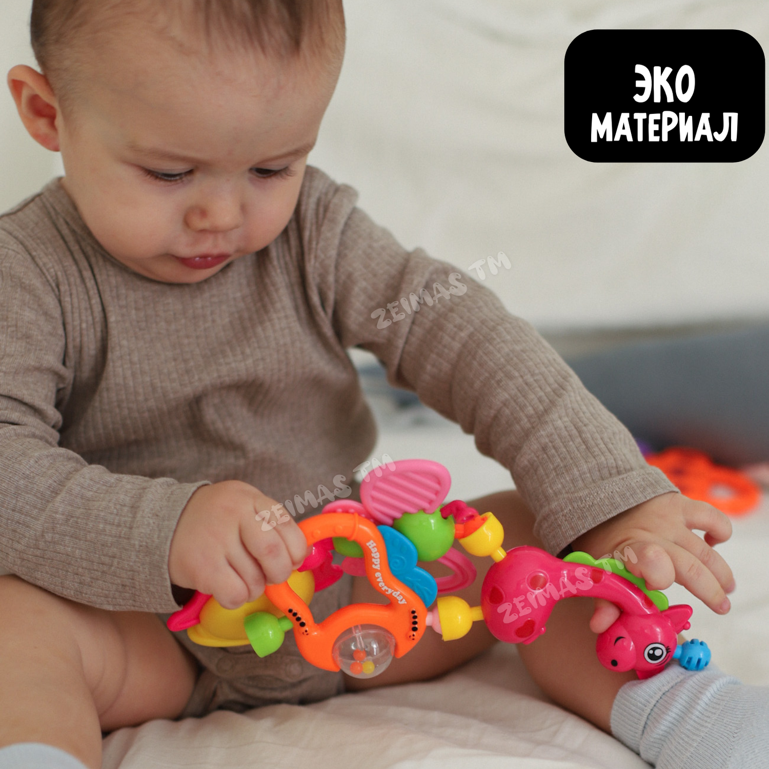 Погремушки и прорезыватели Zeimas развивающие игрушки для новорожденного 0+ 13 шт в кейсе - фото 15