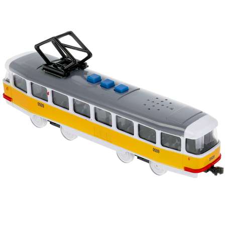 Модель пластиковая ТЕХНОПАРК Трамвай 21 см 3 кнопки инерция свет звук