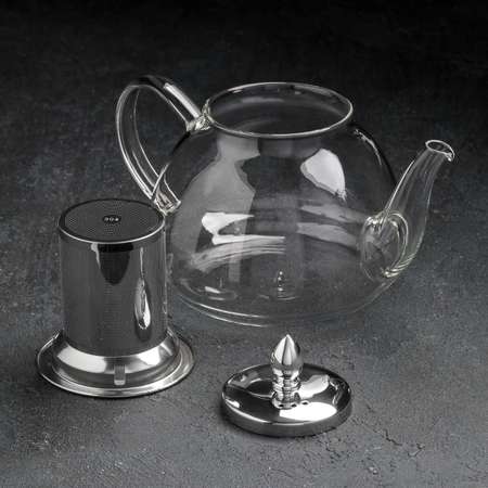 Чайник Sima-Land стеклянный заварочный с металлическим ситом «Жак» 1.3 л