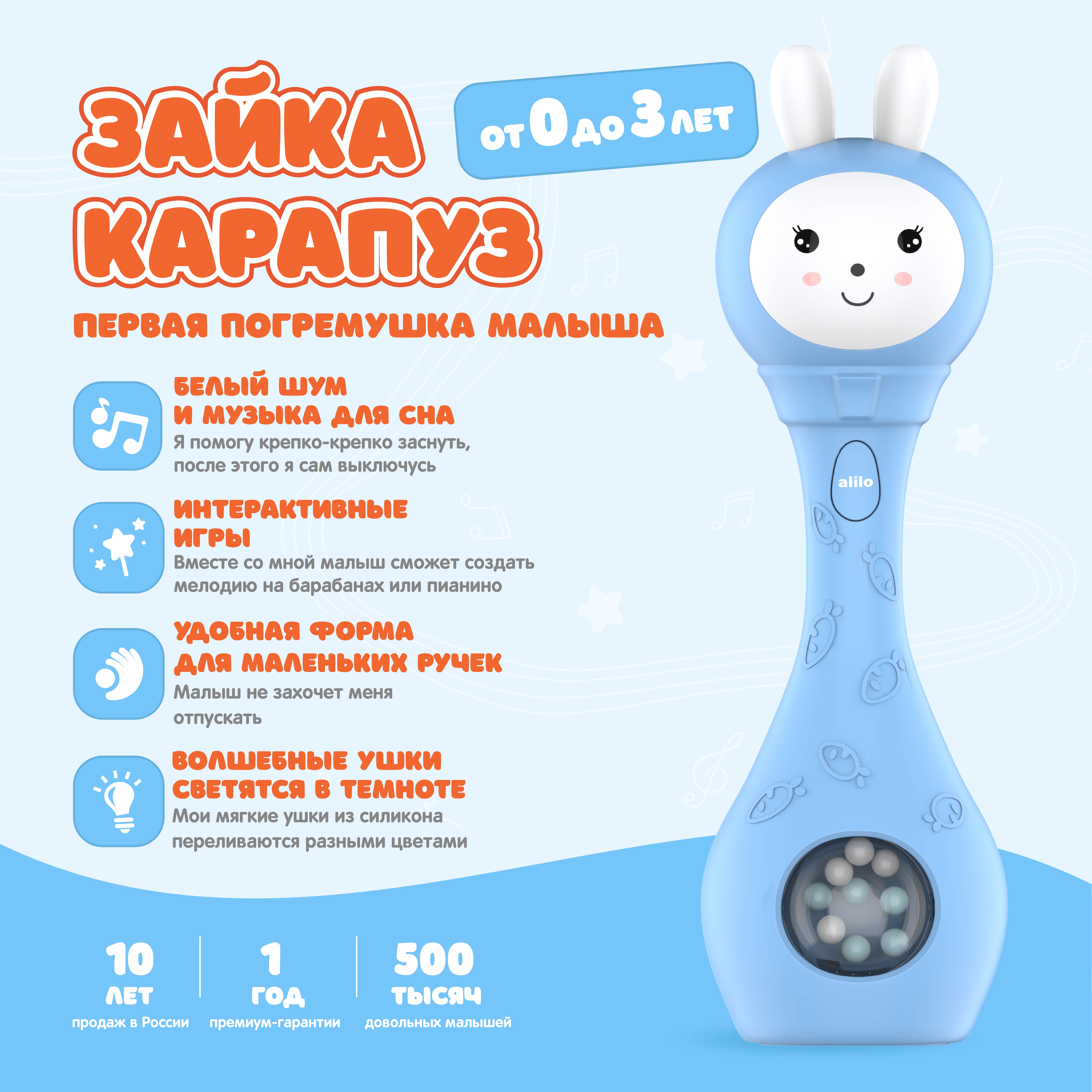 Игрушка alilo S1 Зайка Карапуз музыкальная Голубой 60172 - фото 3