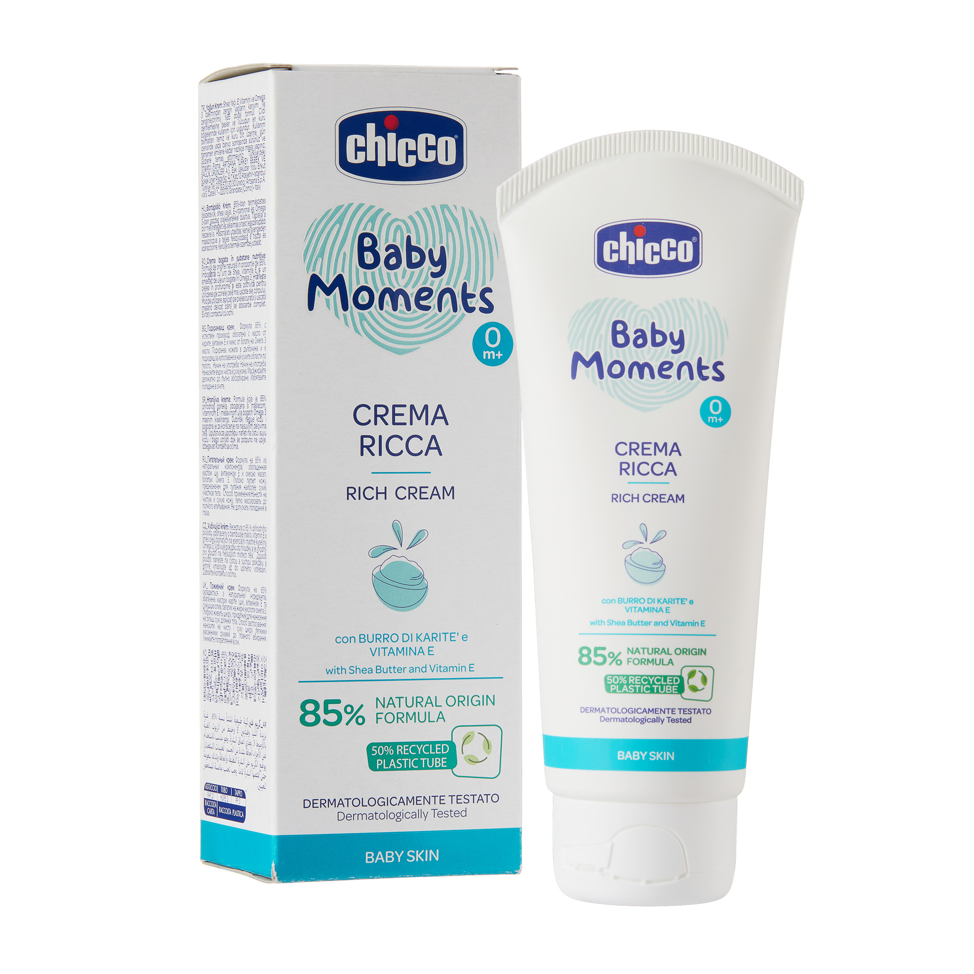 Крем CHICCO детский питательный для лица и тела baby moments с маслом ши и витамином Е 100 мл - фото 2