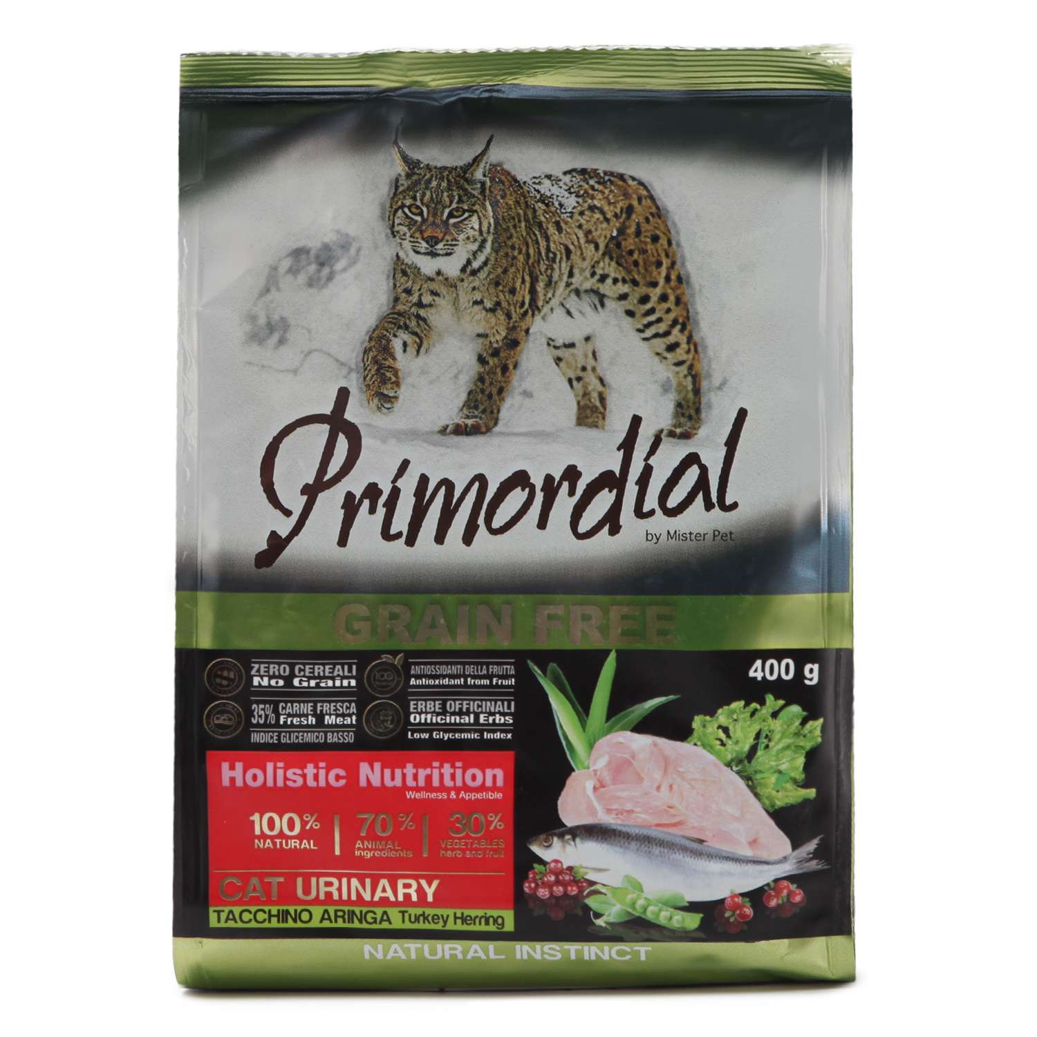 Корм сухой для кошек Primordial 400г беззерновой индейка-сельдь МКБ - фото 2