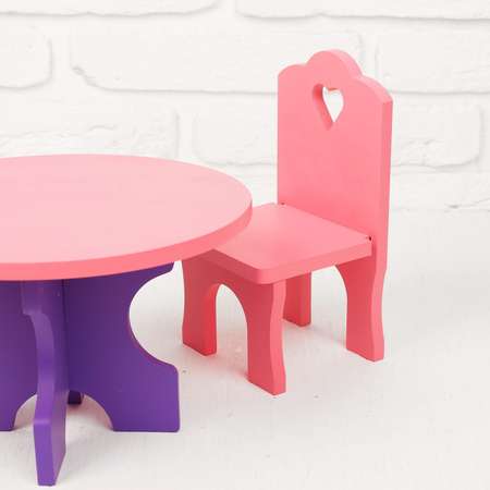 Мебель кукольная Краснокамская игрушка «Столик со стульчиками» 5 деталей