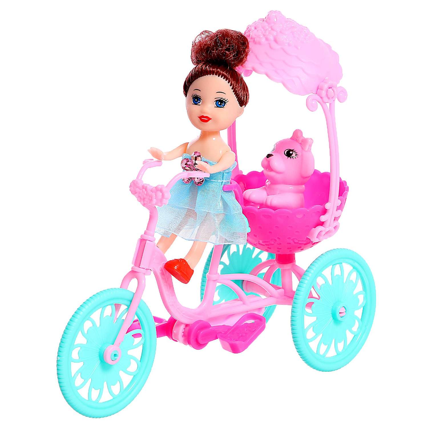 Кукла-малышка Sima-Land «Алина» с велосипедом и питомцем 7559248 - фото 3