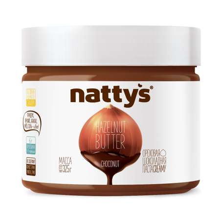 Паста фундучно - арахисовая Nattys Choconut с какао и мёдом 325 г