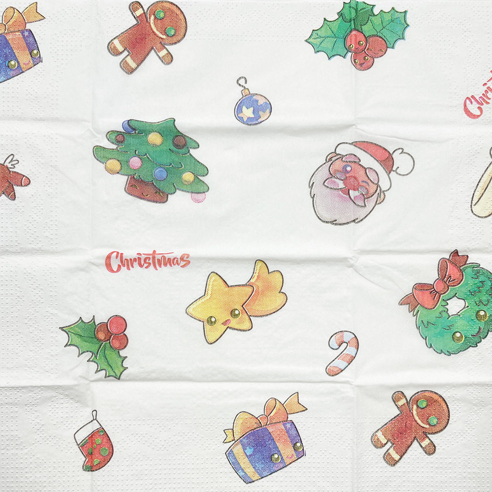 Бумажные платочки World cart c рисунком Рождество 4 слоя 10 пачек по 9 листов размером 21х21 см - фото 3