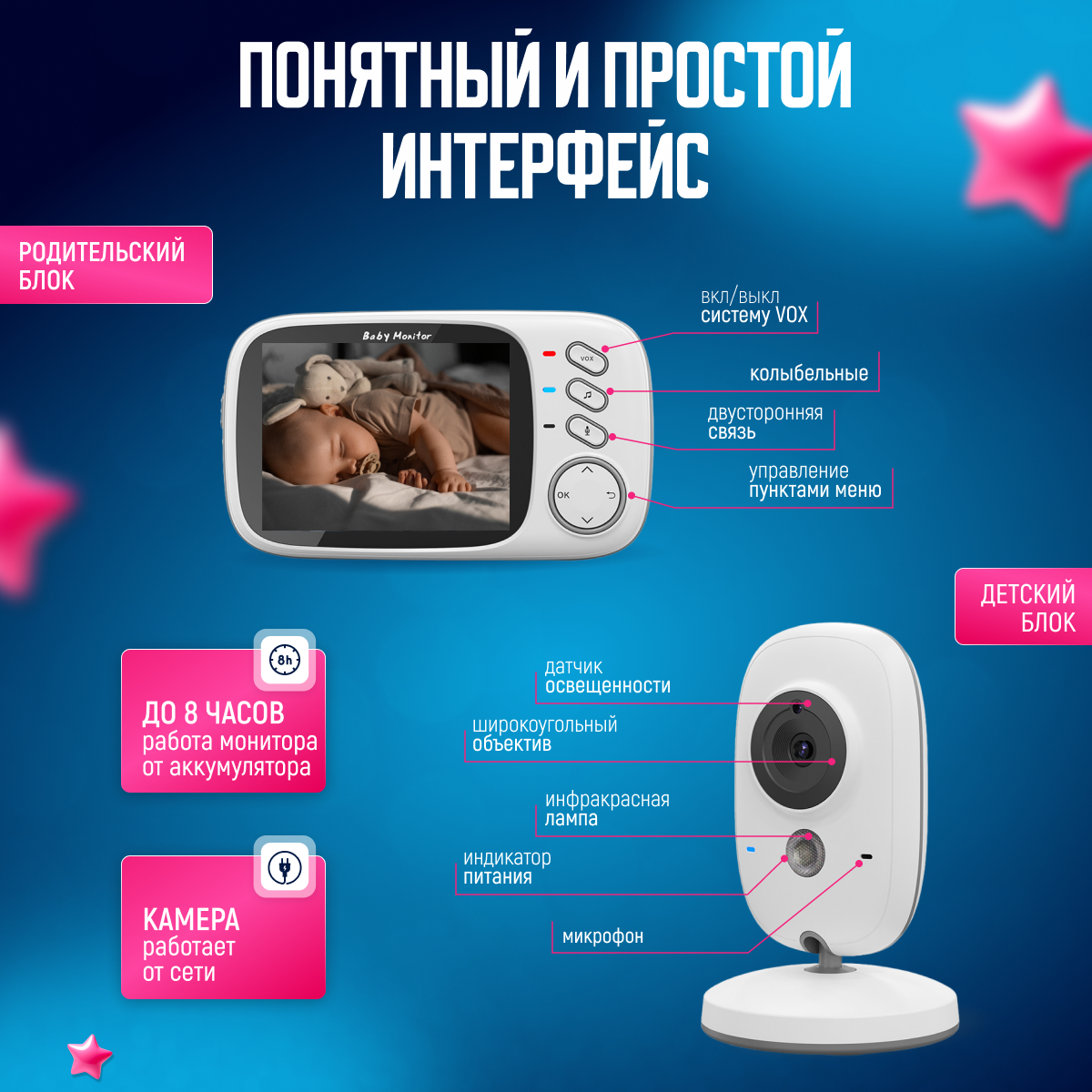 Видеоняня Baby Monitor vb603 - фото 3