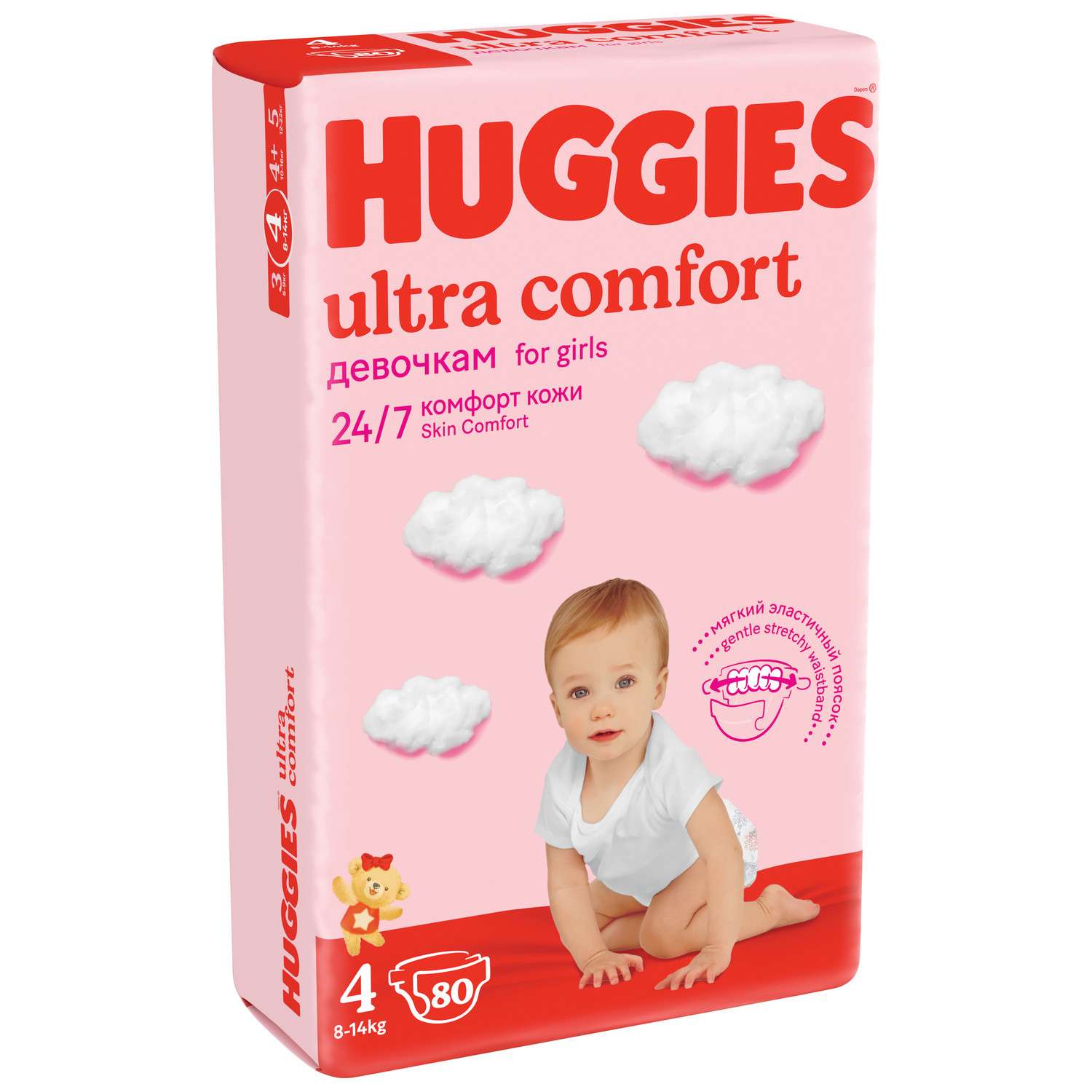 Подгузники для девочек Huggies Ultra Comfort 4 8-14кг 80шт - фото 3