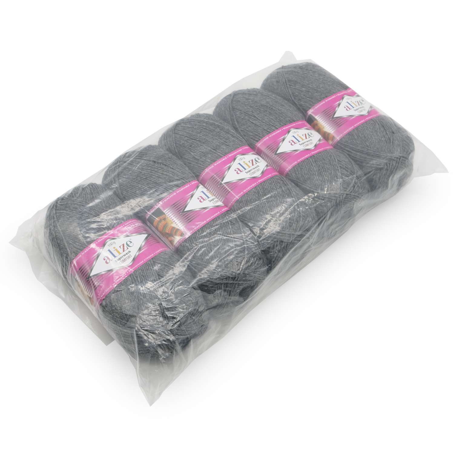 Пряжа Alize для вязания носков Superwash Comfort Socks 100 гр 420 м 5 мотков 182 темно-серый меланж - фото 9