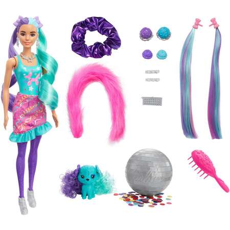 Набор Barbie Кукла из серии Блеск Сменные прически в непрозрачной упаковке (Сюрприз) HBG41