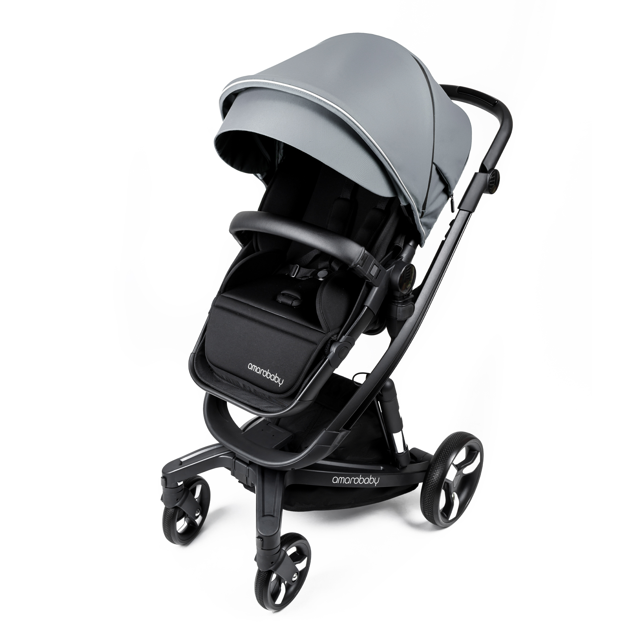 Коляска детская 2 в 1 AmaroBaby Tutum с Auta brake серый - фото 29