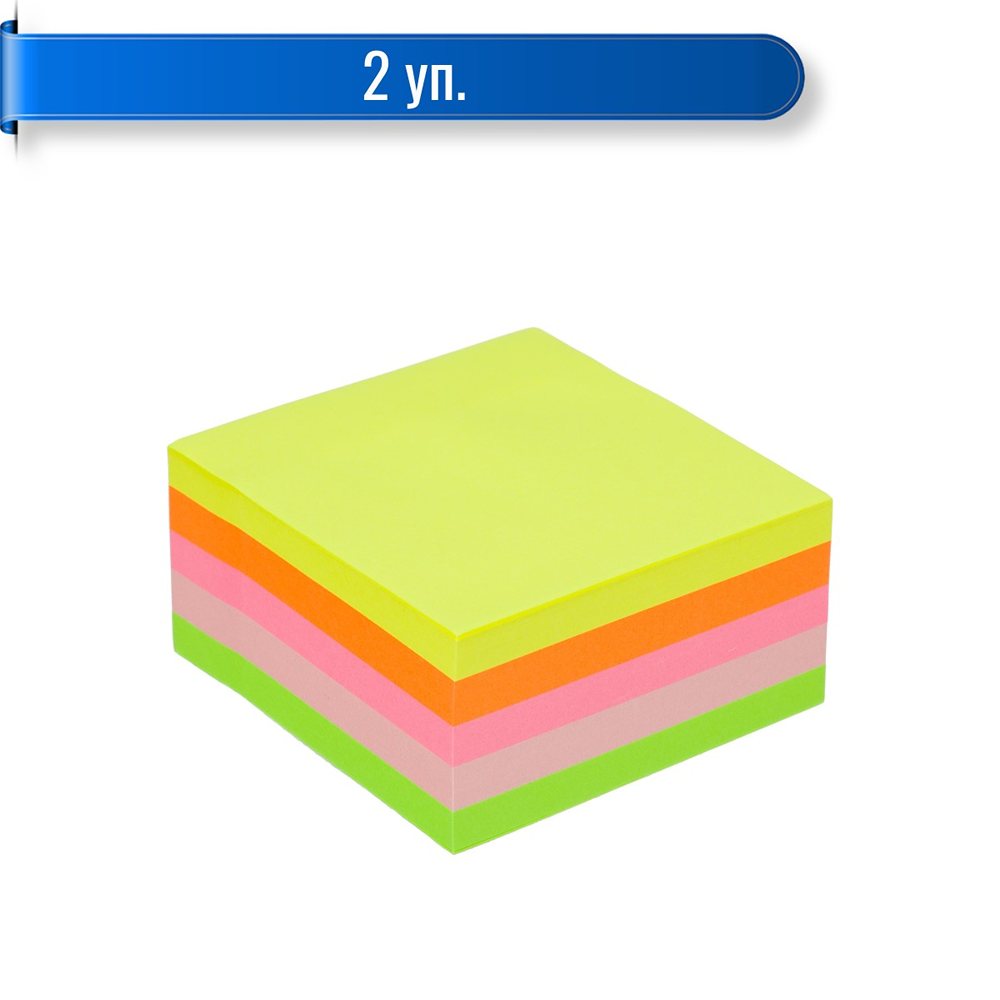Стикеры Attache куб 76х76 радуга 400 л 2 уп. - фото 1