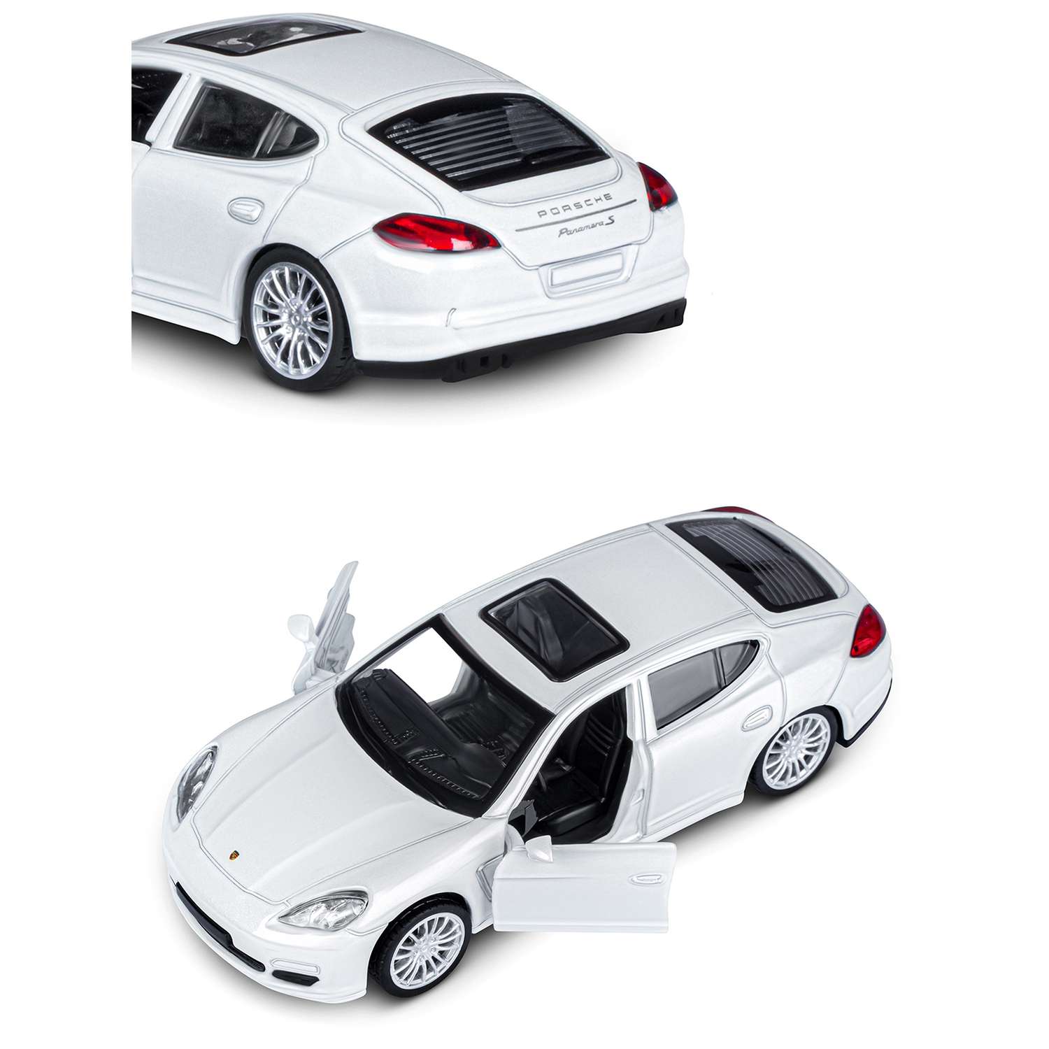 Машинка металлическая АВТОпанорама игрушка детская Porsche Panamera S 1:43 белый JB1251255 - фото 8