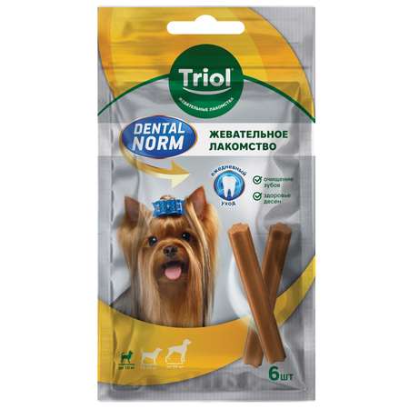 Лакомство для собак Triol 90г Dental norm мелких пород Палочки жевательные 6шт