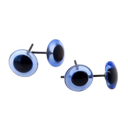 Глазки декоративные Совушка на металлической ножке - петле 12 мм 4 шт голубой