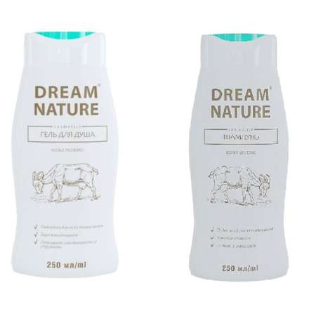 Подарочный набор для женщин Dream Nature Шампунь и гель для душа с козьим молоком по 250 мл