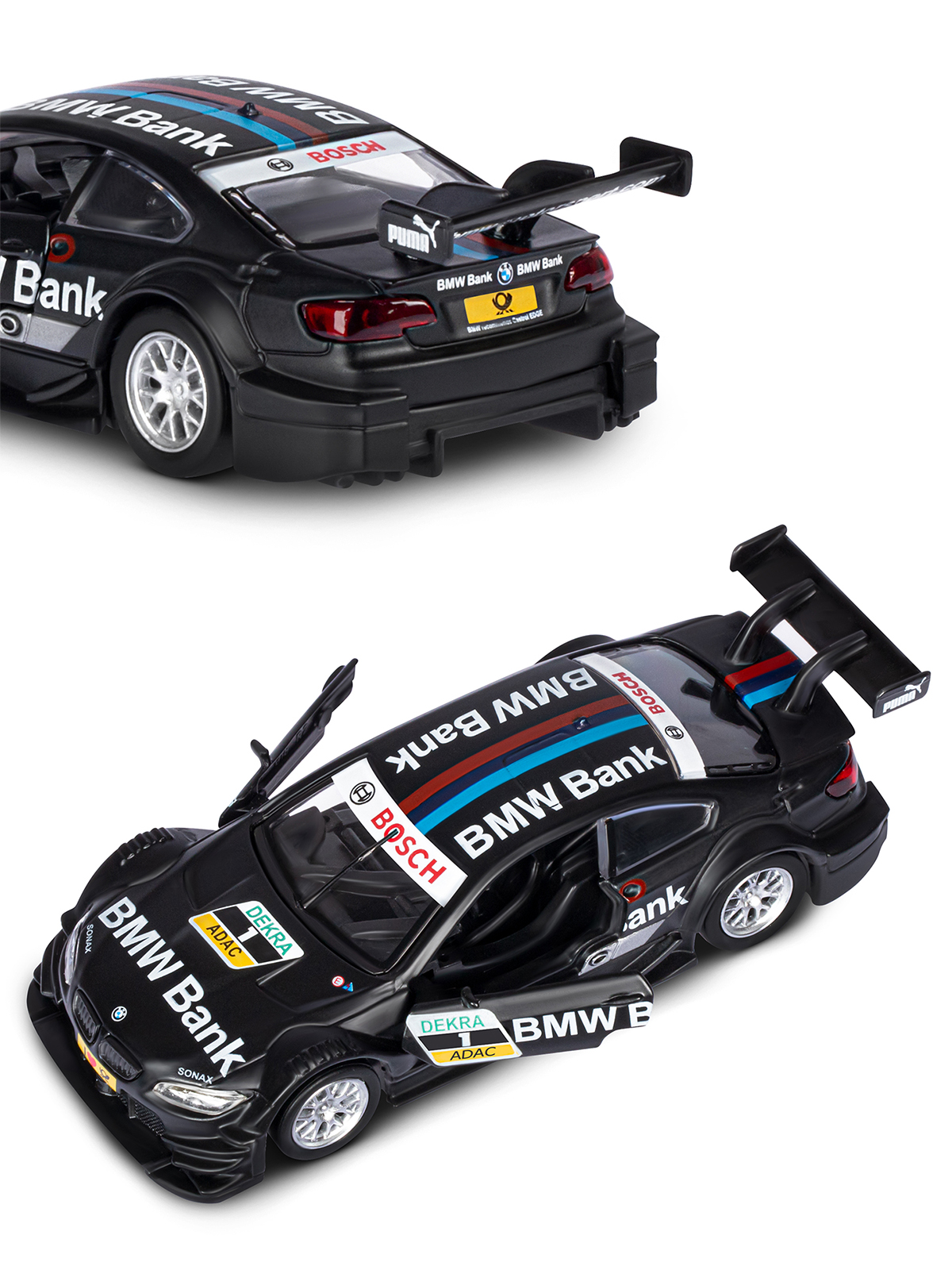 Машинка металлическая АВТОпанорама BMW M3 DTM черный инерция 1:42 JB1251209 - фото 8