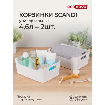 Комплект Econova универсальных корзинок SCANDI 4.6л - 2шт белый