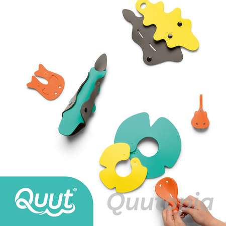 Конструктор 3D QUUT мягкий для игры в ванне Quutopia Река с крокодилами 6 элементов