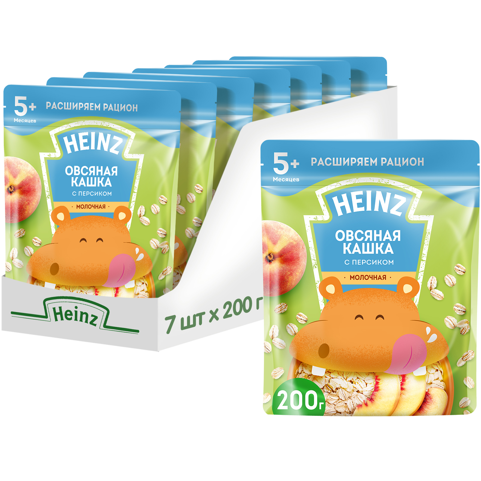 Каша молочная Heinz овсяная с персиком 200 г с 5 месяцев - фото 7