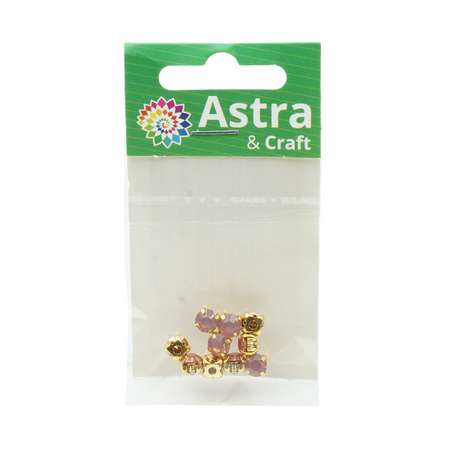 Хрустальные стразы Astra Craft в цапах для творчества и рукоделия 6 мм 10 шт золото розовый матовый