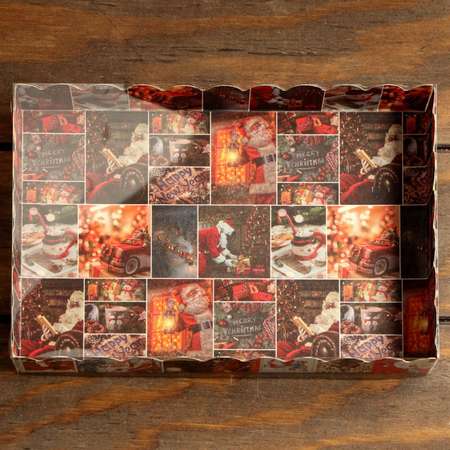 Коробочка Sima-Land для печенья«Санта» 22×15×3 см. 1 шт.